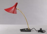 table lamp,
Germany 1950.
red metalshade, iron b...